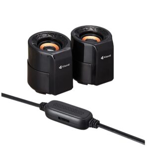 Kisonli A-909 Wired Computer Speaker, 2 Pieces - Black and Gold - Image 2