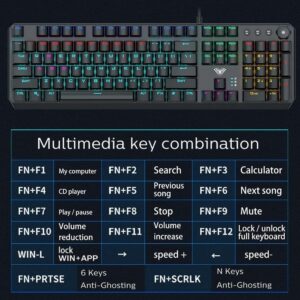 Aula F2066-II USB Keyboard for PC & Laptop (Black) - Image 4