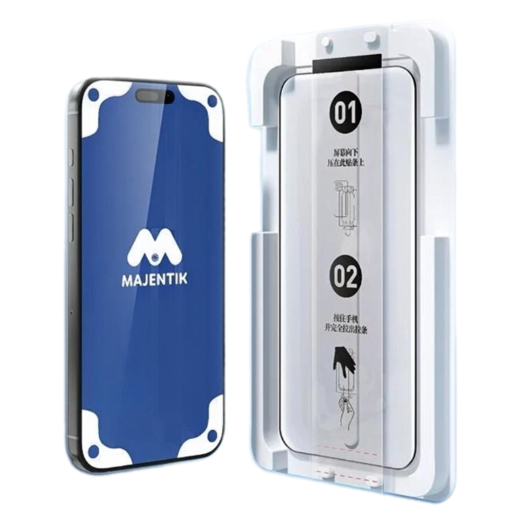 Copy of Copy of Copy of Kit (2) Majentik Self Glass Fit Transparent Screen Protector For iPhone 16 Pro Max - Image 1